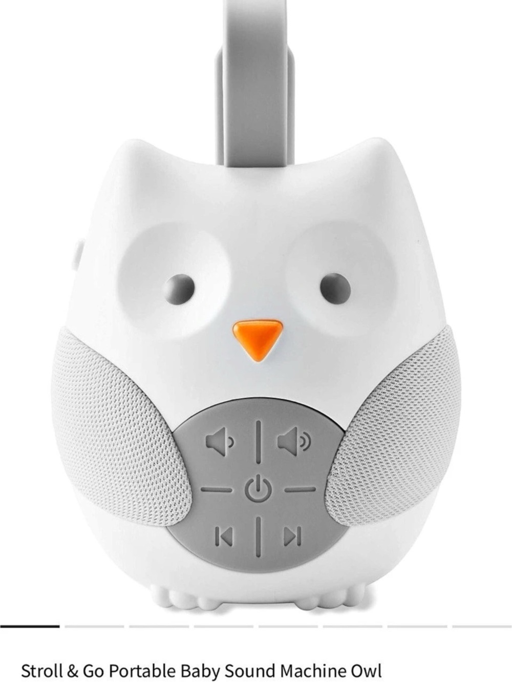 Skip Hop Stroll & Go Portable Baby Sound Machine Owl White & Gray